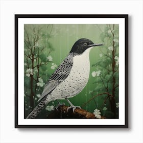 Ohara Koson Inspired Bird Painting Cuckoo 4 Square Art Print