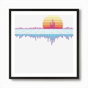 Retrowave Synthwave Vaporwave Sunset Aesthetic Art Print