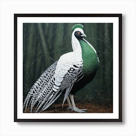 Ohara Koson Inspired Bird Painting Pheasant 3 Square Art Print