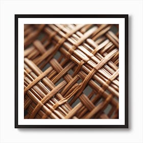 Close Up Of A Woven Basket Art Print
