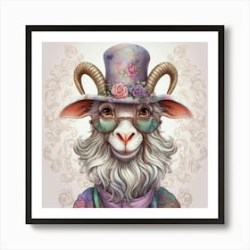 Goat In Hat Poster