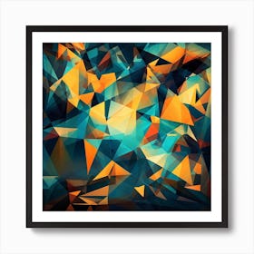 Abstract Triangles Background Art Print