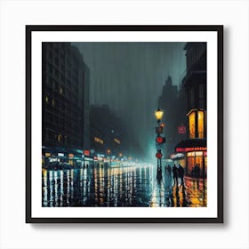 Night In New York City Art Print