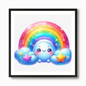 Kawaii Rainbow 2 Art Print