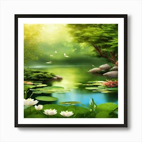 Lily Pond 3 Art Print