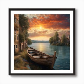 Sunset In Venice Art Print