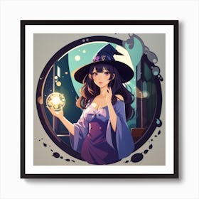 Dreamshaper V7 Beautiful Witch Looking To Herself In A Mirror 0 Art Print