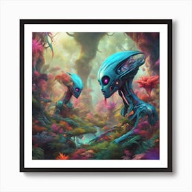 Imagination, Trippy, Synesthesia, Ultraneonenergypunk, Unique Alien Creatures With Faces That Looks (9) Art Print
