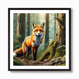 Red Fox In The Forest 71 Art Print