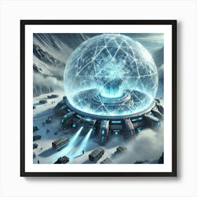 A Futuristic Sci Fi Depiction Of The Cryo Dome Gen Art Print