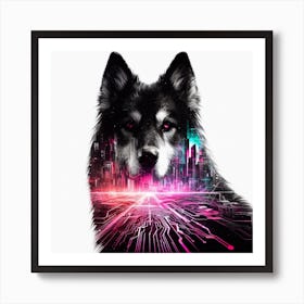 Dog silhouette 1 Art Print