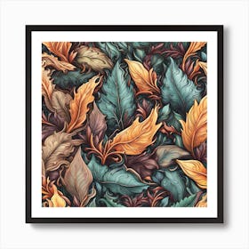 Autumn Leaves Pattern #1 Art Print