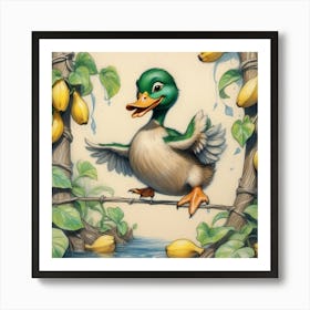 Duck In The Jungle 1 Art Print