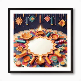 Diwali Greeting Card 6 Art Print