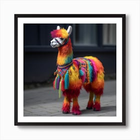 Colorful Llama Art Print