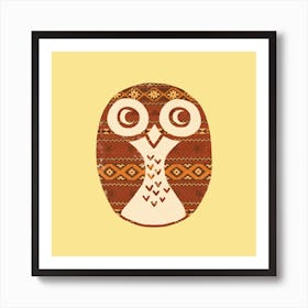Textile Owl Art Print