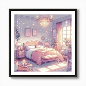 Kawaii Bedroom Art Print