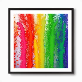 Rainbow Splashes Art Print