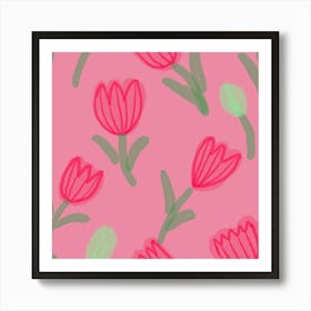 Pink Tulips Art Print