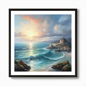 Sunset At The Beach 2 Art Print