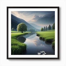 Lake In The Mountains 2 Art Print