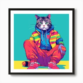 Cat With Sneakers Art Print