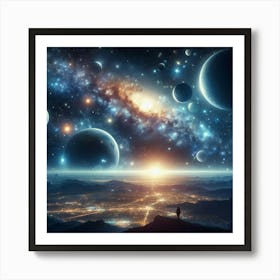 Space Background - Space Stock Videos & Royalty-Free Footage Art Print