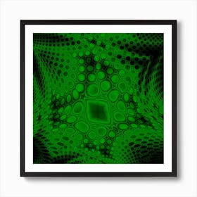 Background Texture Design Geometric Green Black Art Print