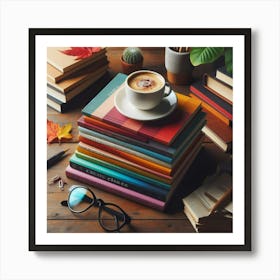 Books And Coffee 1 Art Print