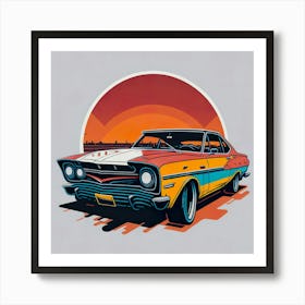 Car Colored Artwork Of Graphic Design Flat (80) 1 Art Print