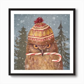 Christmas Owl Art Print