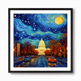 Starry Night In Washington Art Print