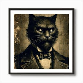 Cat In Tuxedo Art Print