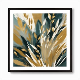 Gold And Teal Canvas Print Art Print