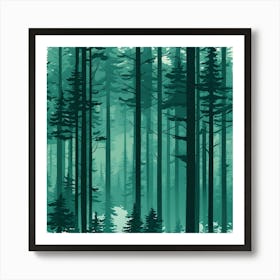 Illustration Of A Forest Art Print