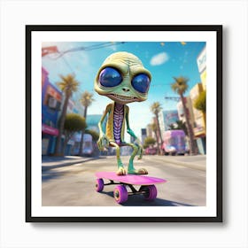 Alien Skate 10 Art Print