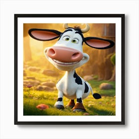 Cow In A Field Art Print