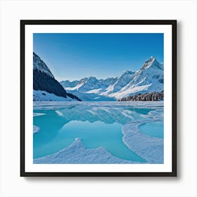 Salt Lake Winter Landscape Wall Art Art Print