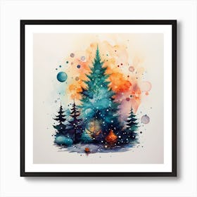 Brushstrokes of Winter Bliss Art Print