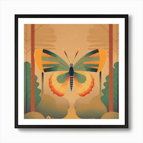 Butterfly In The Forest Art Print