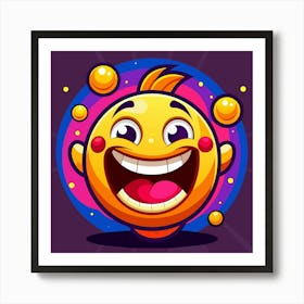 Yellow Emoji Smiley Face With Big Smile 6 Art Print
