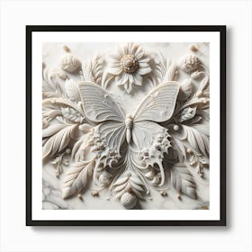 Marble Butterfly Panel V Art Print