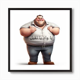 Cartoon Arabic Man Art Print