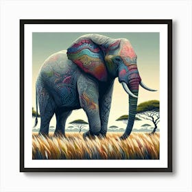 Illustration Elephant Art Print