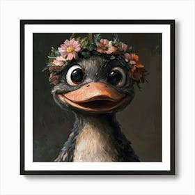 Penguin With Flower Crown 5 Poster