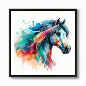 Colorful Horse Painting Art Print