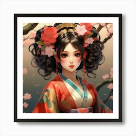 Japanese doll 2 Art Print