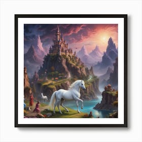 Unicorns In The Forest 9 Art Print