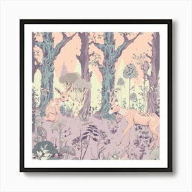 Deer In The Forest 22 Art Print