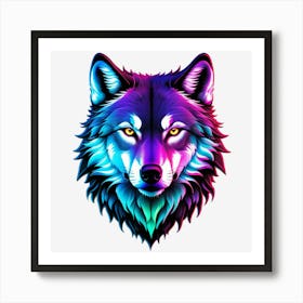 Neon Wolf Art Print